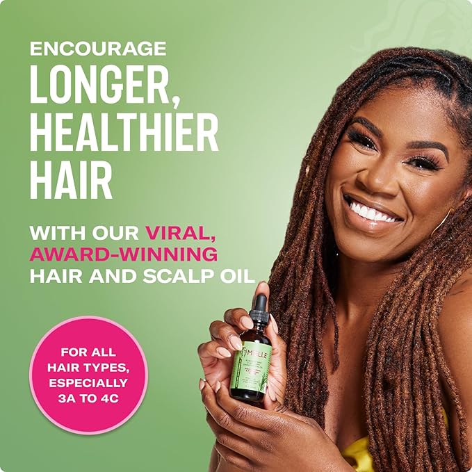 Mielle Organics Rosemary & Mint Hair Oil, Split Ends & Dry Scalp Treatment - Made with Biotin & Essential Oils for Strengthening, Soothing, Moisturizing & Encouraging Longer, Healthier Hair (2 Fl Oz)