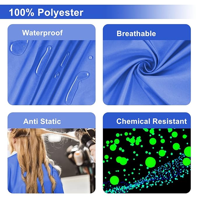 YELEGAIProfessional Salon Hair Cutting Cape,56x63 inches Large Hairdresser Cape for Haircut,Coloring,Makeup,Styling and More,(Blue)