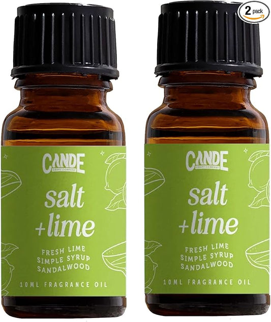 CANDECraftCo Premium Fragrance Oil – Diffuser Oils Fragrances Scented for Home, Candle Soap Making Supplies, Aromatherapy Blends for House (0.34 Fl Oz) (2-Pack, Salt & Lime)