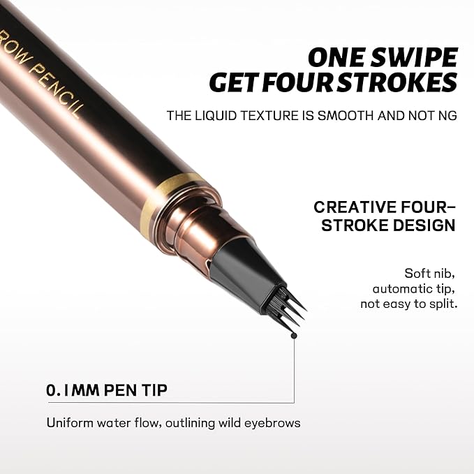 2 Pack Eyebrow Pen, Waterproof Microblading Eyebrow Pencil, 4 Tip Precise Eye Brow Makeup Pen for Women to Effortlessly Create Hair Like Natural Brows, Non Dry Out and Last All Day (Espresso)