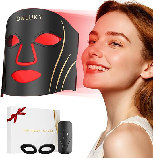 Red Light Therapy Mask for Face,70 LED Face Mask Light Therapy,USB C Rechargeable,Infrared Light Therapy Mask for Home Working Travel Yoga Sleep