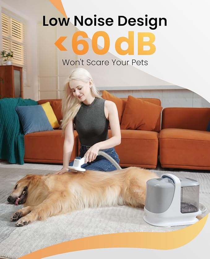 oneisall Dog Grooming Vacuum, 13000Pa Powerful 3L Dust Cup Pet Vacuum with Clippers & Shedding Brush 7 in 1 Dog Grooming Kit, 3L Dust Cup, Super Quiet, 3 Suction Levels, BM3