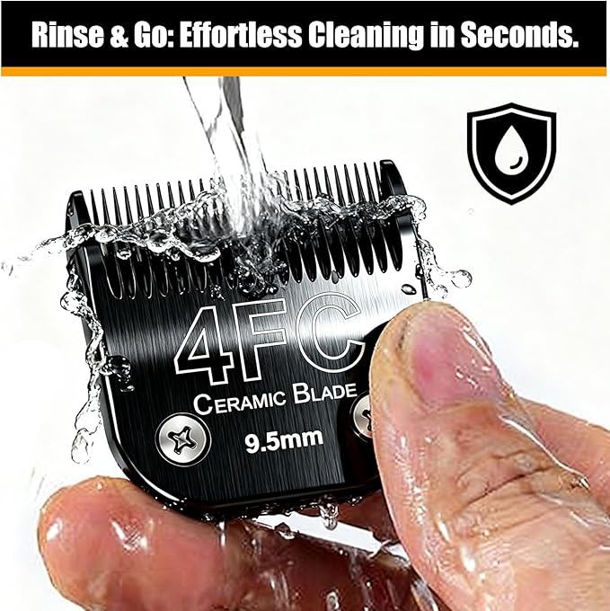 Dog Grooming Clipper Blades Replacement Compatible with Andis Dog Clippers,Most OsterA5, Wahl KM Series Pet Clippers (Black(4FC))