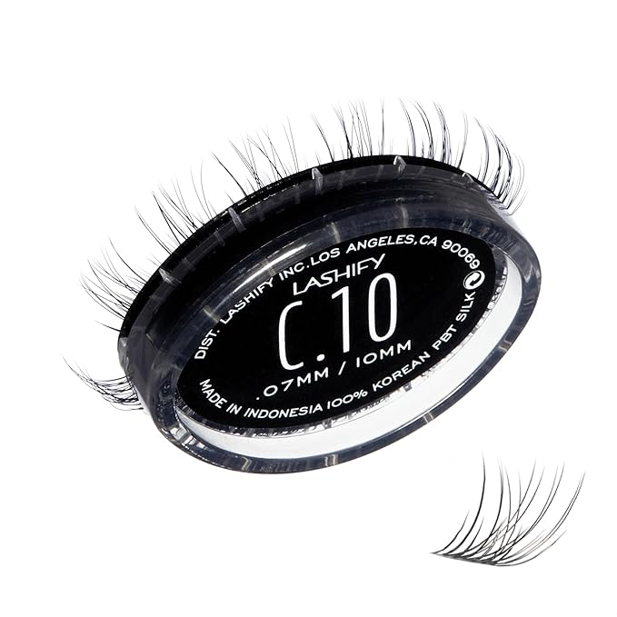 Lashify Curl 10mm Gossamer DIY Eyelash Extensions Refill, Black, Easy False Eyelashes for a Natural Look