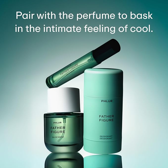 PHLUR Father Figure Deodorant Duo - Natural 48 Hour Odor Protection - Baking Soda Free & Aluminum Free Deodorant with Salicylic Acid, Arrowroot Powder & Tamanu Oil (2 x 1.76 oz)