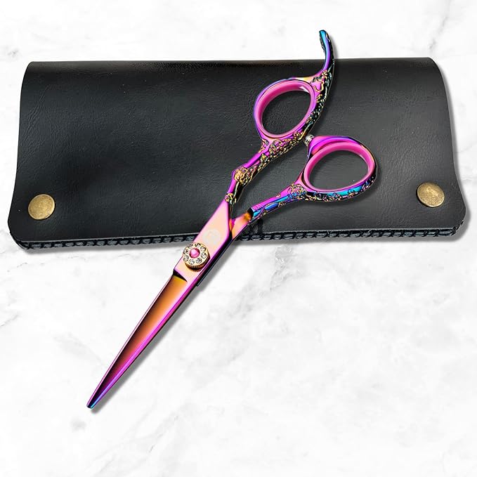 Saki Shears Kohana Professional Pink Hair Cutting Scissors - Sharp Hairdresser Shears With Pink Titanium Finish - Japanese 440C Steel