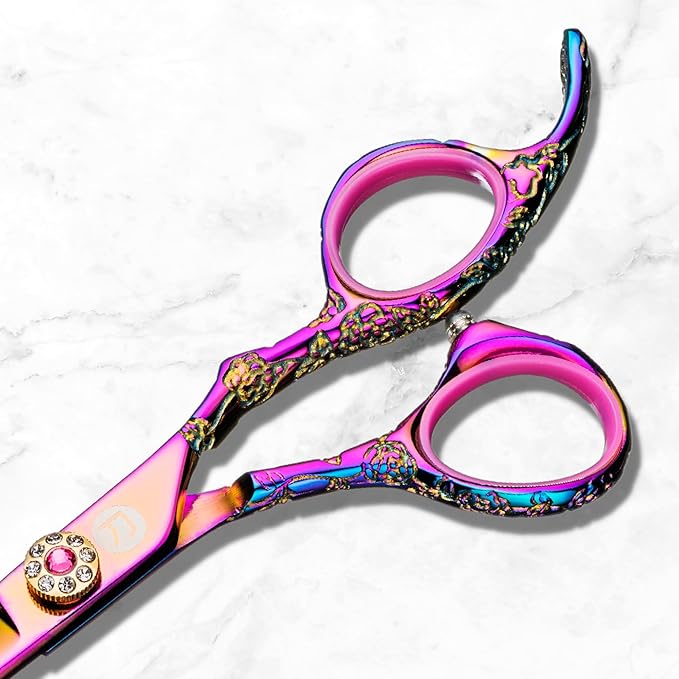 Saki Shears Kohana Professional Pink Hair Cutting Scissors - Sharp Hairdresser Shears With Pink Titanium Finish - Japanese 440C Steel