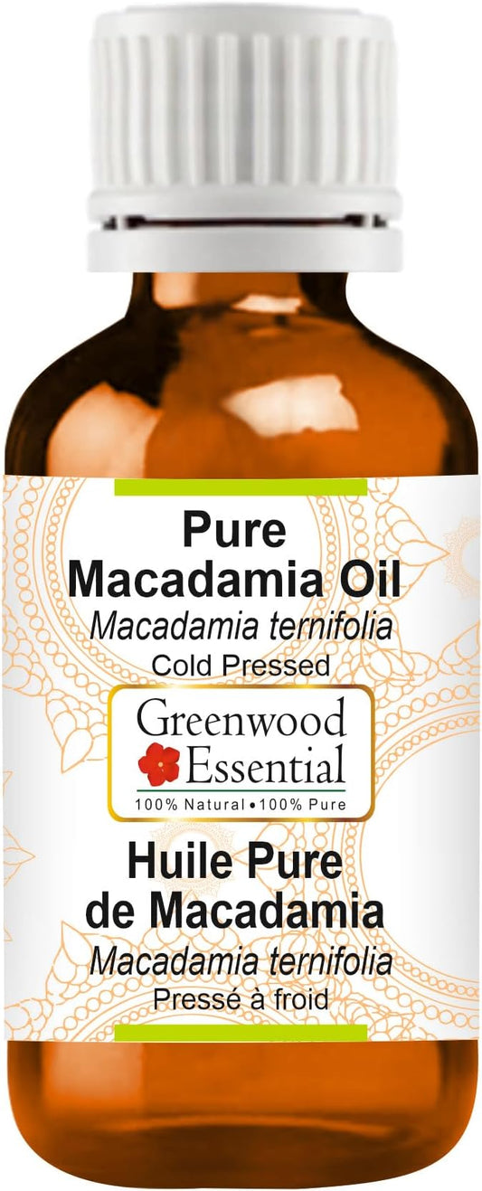 Greenwood Essential Pure Macadamia Oil (Macadamia ternifolia) Cold Pressed 30ml (1 oz)