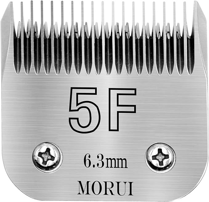 5F Cut Length 1/4”(6.3mm) Detachable Pet Dog Clipper Blades UltraEdge Series Clipper Blades for Dog Grooming Compatible with Most Andis,Oster A5 Wahl KM Series Clippers