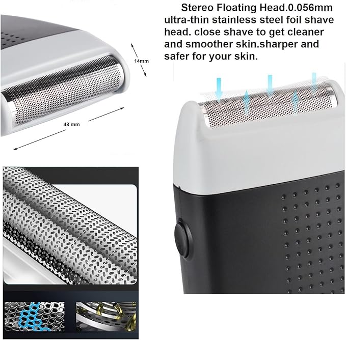 Corded Electric Foil Shaver,Professional Close Shave Razor,Bald Head Shavers for Men,Barber Shop Fade Style Clipper,Face Stubble Beard Smooth Trimmer,12v Powerful Motor,Only Corded Use