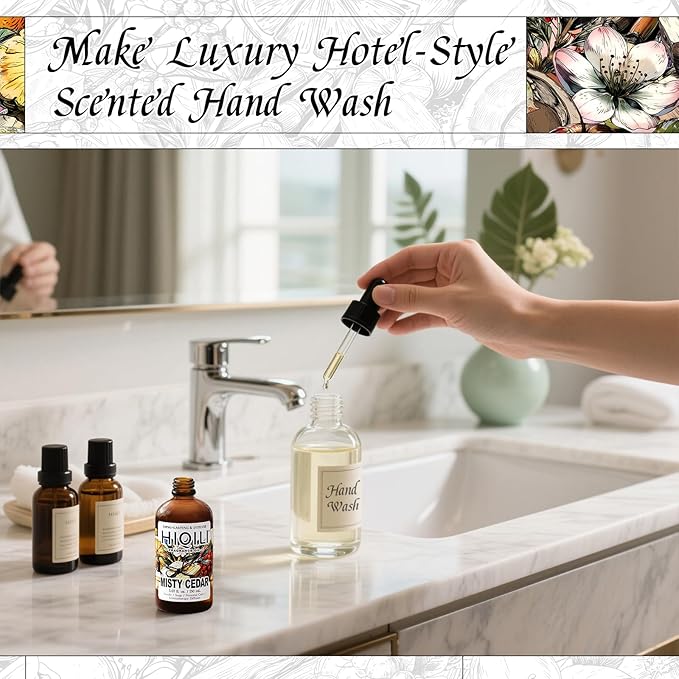HIQILI Misty Cedar Fragrance Oil for Candle & Soap Making, DIY Fresh Hand Wash, Luxury Hotel Scents for Air Diffuser - 5.07 Fl Oz