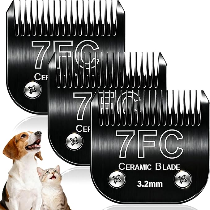 Dog Grooming Clipper Blades Replacement Compatible with Andis Dog Clippers,Most OsterA5, Wahl KM Series Pet Clippers (Black(7FC))
