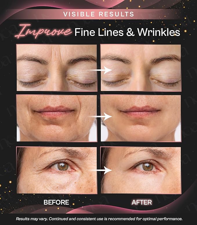 LuxeSkin 7 Color LED Red Light Therapy Facial Massager for Face and Neck, Electric Facial Tool for Skin Care with Vibration, Warm Mode & Travel Bag