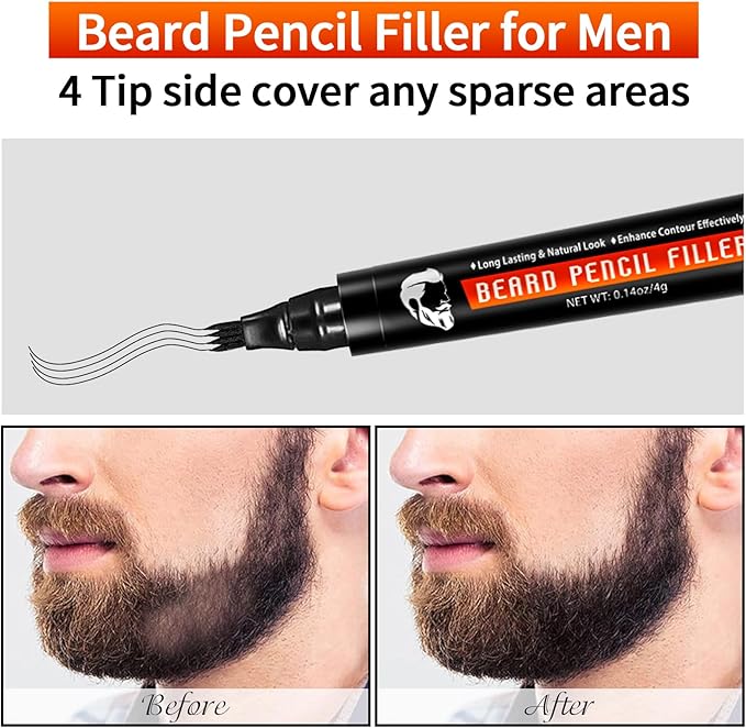 Beard Shaper for Men Beard Shaping Tools - Beard Straightener, Beard Template Guide, Professional Straight Edge Razor, Edge Blade, Barber Pencil, Beard Comb, Scissor, Gifts for Men Boyfriend Husband
