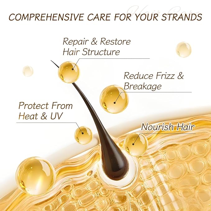 HOLLY HERBAL Coconut Hair Serum Capsules - 6 Nourishing Oils | Jojoba, Olive, Macadamia - Lightweight, Split Ends Repair & Frizz Control, Moisturizing No-Rinse Hair Treatment (30 Count)