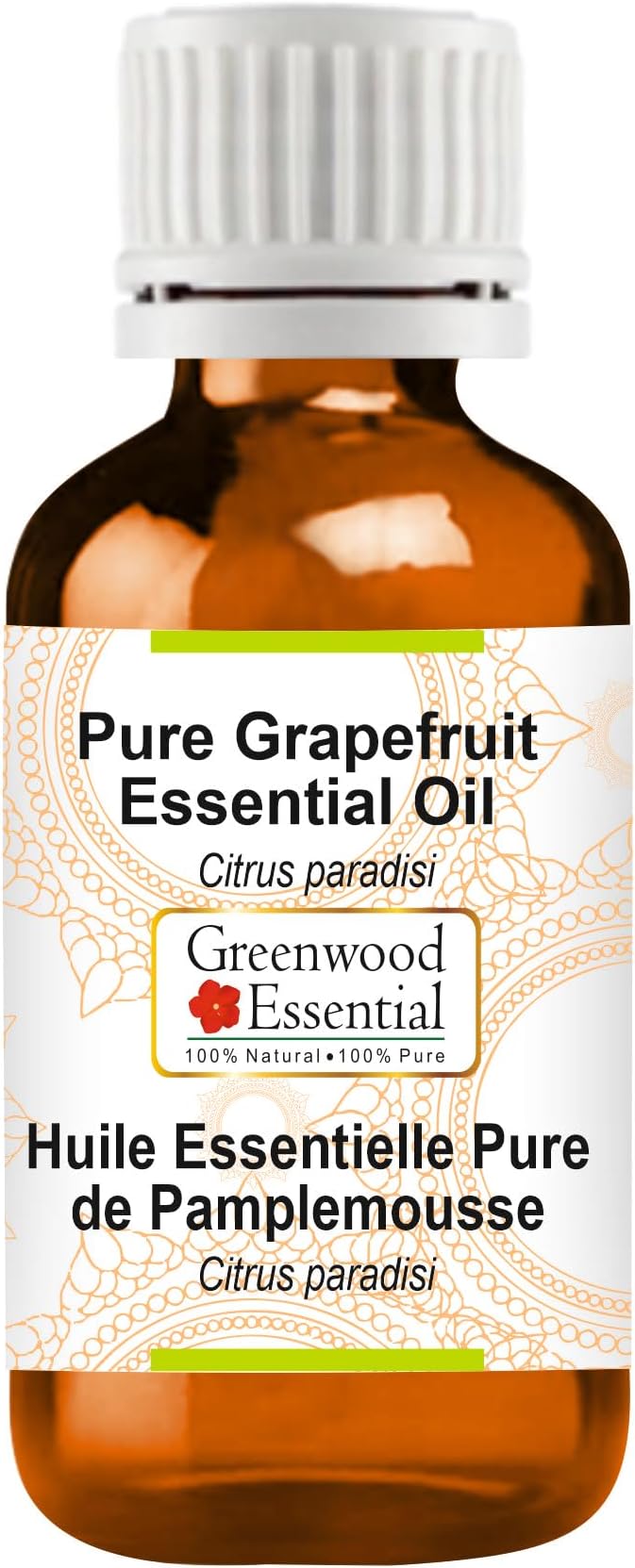 Greenwood Essential Grapefruit Essential Oil (Citrus paradisi) Pure | Non-Sticky | Non-Greasy | Lightweight | Men & Women | All Skin Types | Steam Distilled 30ml (1 oz)