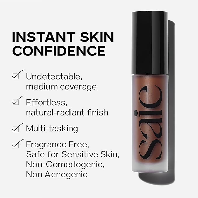 Saie Slip Tint Radiant Cream Concealer & All-Over Face Makeup - Concealer for Dark Circles, Redness & Blemishes - Lightweight Makeup Made with Hydrating Hyaluronic Acid - Shade 15 (0.17 oz)
