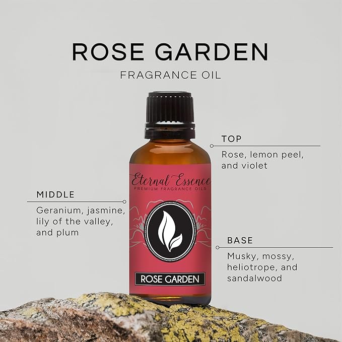 Eternal Essence Oils Rose Garden 30ml Premium Fragrance Oil - for Candle, Soap Making, Aromatherapy, Diffusers, Home Care, & Humidifiers