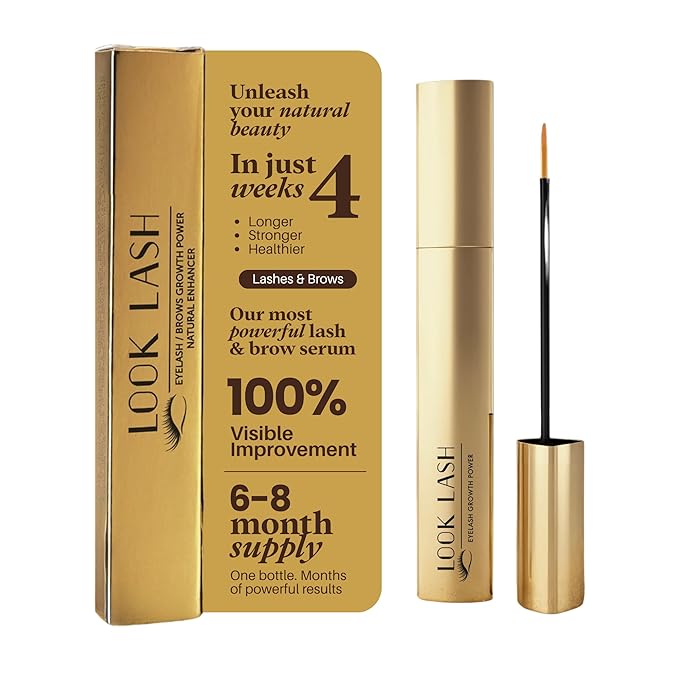 Look Lash Eyelash Enhancing Serum & Eyebrow Serum – Supports Longer-Looking Lashes and Fuller Brows, Gentle for Sensitive Skin, 5.5 ml, 6–8 Mo Supply