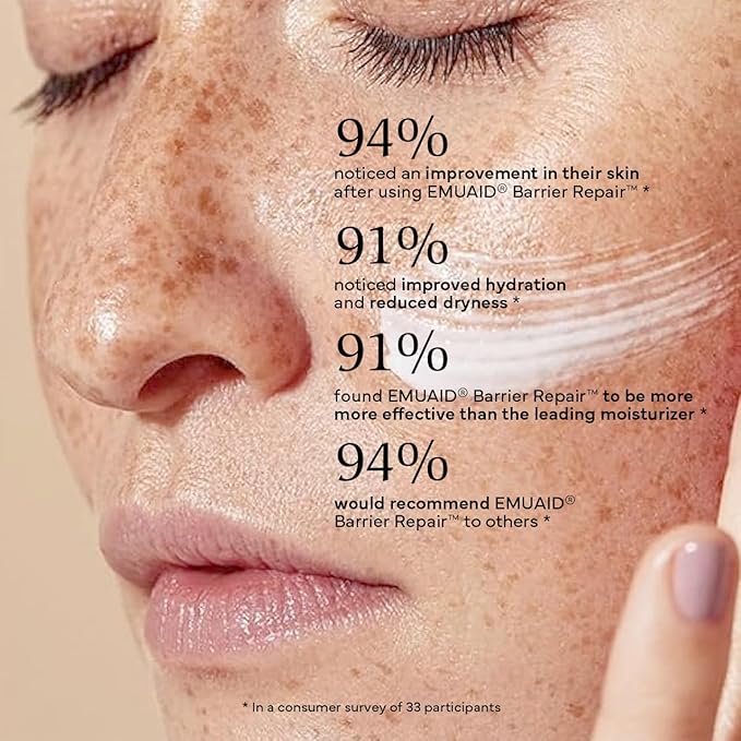 emuaid Barrier Repair Hydrating Face Cream, Deeply Hydrating Moisturizer for Sensitive Skin, Facial Moisturizer, Face Cream with Ceramides, Postbiotics & Antioxidants, 1.7 oz