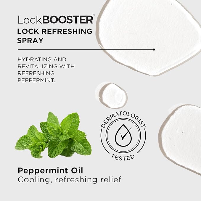 Style Factor LockBOOSTER Lock Refreshing Spray – Hydrating & Cooling Mist for Braids, Locs & Twists – Alcohol-Free Formula with Peppermint –Refresh Hair & Scalp 8 oz