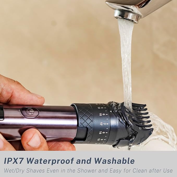 Beard Trimmer for Men, Electric Razors and Hair Clippers Set, Precision Dial Adjustable 20 Settings, All-in-One Shaving Kit for Mens Face Head Nose Body, IPX7 Waterproof Wet/Dry, USB-C Charge Dock