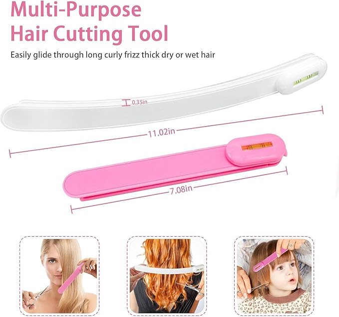 Professional Hair Cutting Kit for Women Gifts, Easy-to-Use Split Ends Hair Trimmer, DIY Home Hair Cutting Tools for Bangs, Layers, Bobs, Practical Hair Cutting Clip, Pink
