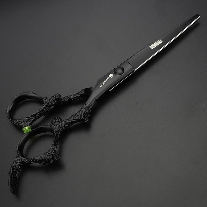 Purple Professional Hairdressing Scissors Hairdresser Hairstylist Cutting Hair & Thinning Hairdressing Scissor (6-inch flat shear-A)