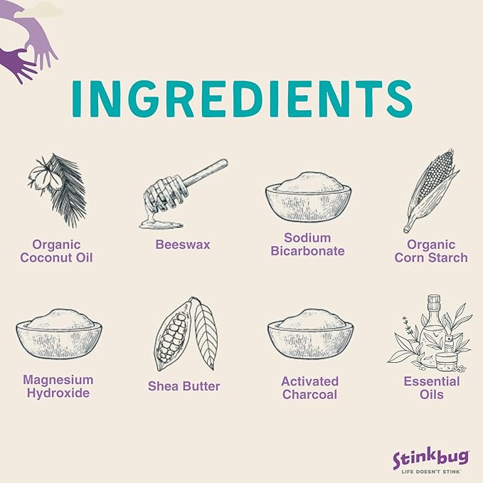 Stinkbug Naturals Organic Aluminum Free Travel Size Deodorant Stick with Tea Tree, Coconut Oil, Paraben Free, Sensitive Skin Deodorant, 0.75 Ounce Pack of 9