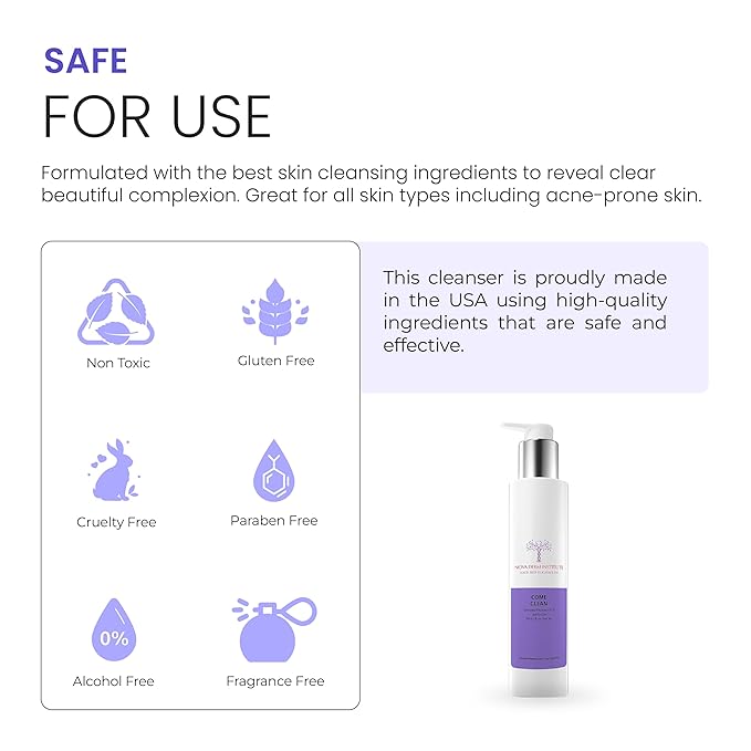 Gentle Exfoliating Face Wash  AHA BHA Cleanser for Oily & Sensitive Skin - Unclogs Pores- Smooths Texture- Soothes Irritation Anti Aging Face Cleanser (4 oz)