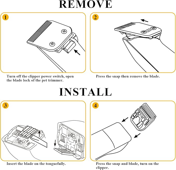 7F Cut Length 1/8"(3.2mm) Detachable Pet Dog Clipper Blades UltraEdge Series Clipper Blades for Dog Grooming Compatible with Most Andis,Oster A5 Wahl KM Series Clippers