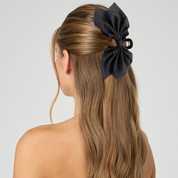 Bow Claw Clips Bow Hair Clips Black White 3PCS Big Hair Bows for Women Butterfly Styling Large Hair Clips for Thick Hair for Girls Hair Accessories for Teen