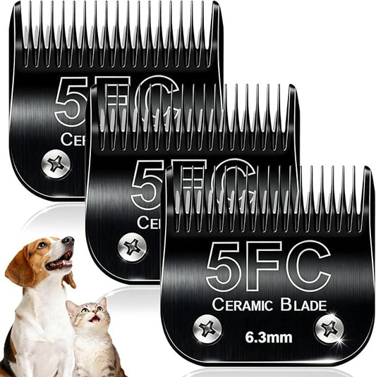 Dog Grooming Clipper Blades Replacement Compatible with Andis Dog Clippers,Most OsterA5, Wahl KM Series Pet Clippers (Black(5FC))