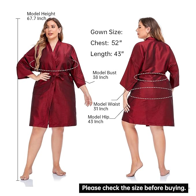 PERFEHAIR Salon Client Gown Robes Cape, Hair Salon Smock for Clients- Kimono Style (Red)