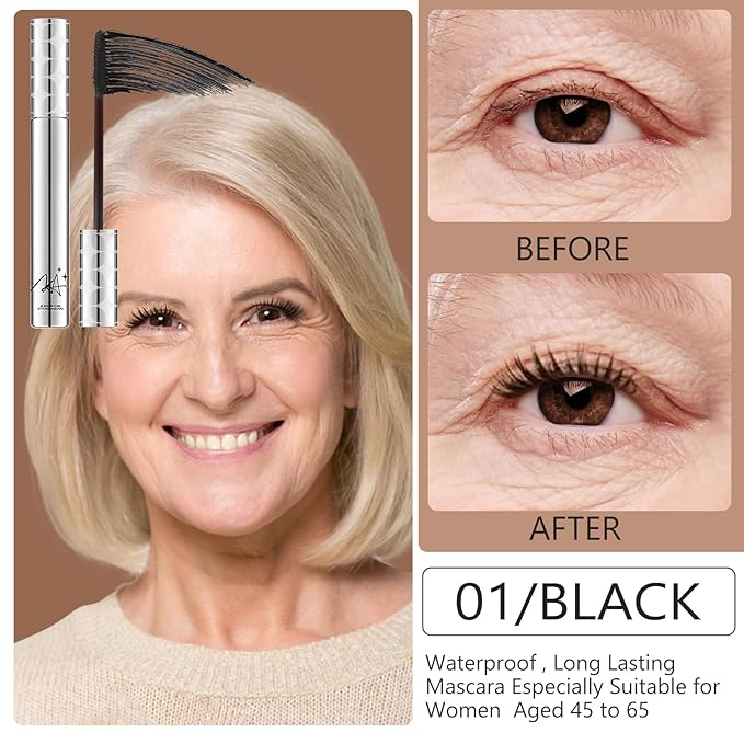 Black Mascara for Women, Prime Waterproof Volume and Length for Hypoallergenic Máscara with Long Lasting, Hypoallergenic, Lightweight for Sensitive Eyes-01
