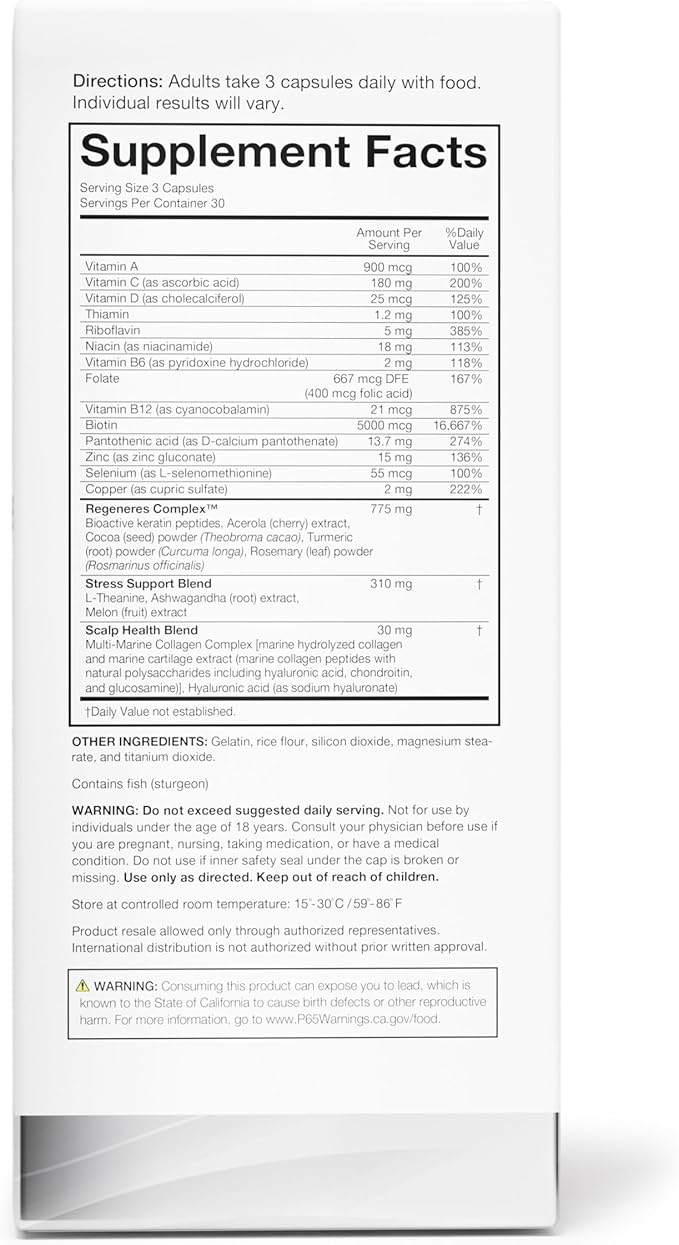Serovital Hair Regeneres Advanced Hair Growth Supplement - Hair Vitamins for Women, Advanced Hair Regrowth, Hair Loss Treatments for Women, Thinning Hair Treatment – 90 Count