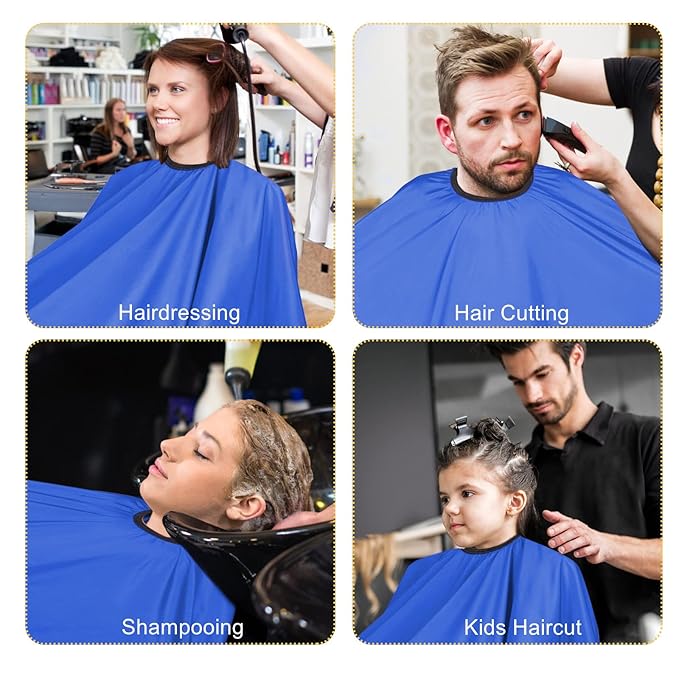 YELEGAIProfessional Salon Hair Cutting Cape,56x63 inches Large Hairdresser Cape for Haircut,Coloring,Makeup,Styling and More,(Blue)