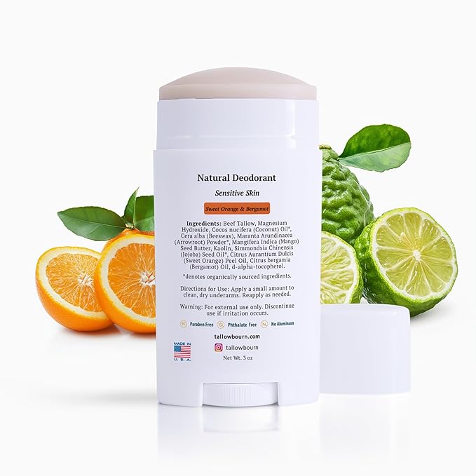 Dr. Dave's Primal Essence Sensitive Skin Natural Deodorant | Aluminum & Baking Soda Free | Men and Women | Fresh & Clean | All Day Dryness | Reduces Sweat and Odor (Sweet Orange & Bergamot) - 3 oz
