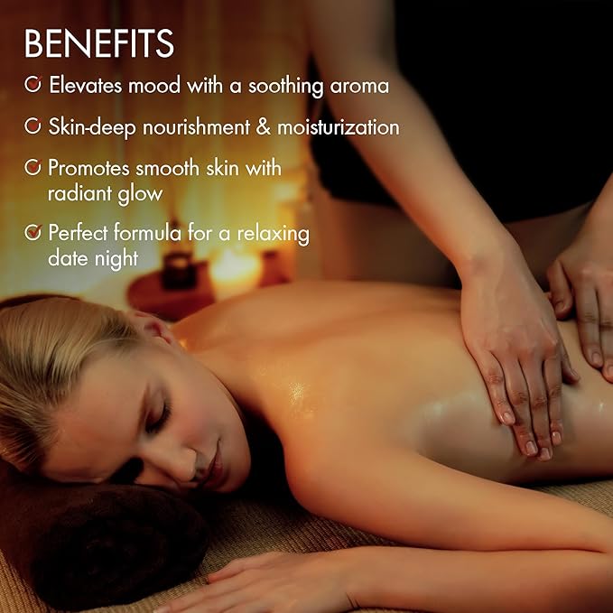 MAJESTIC PURE Cocoa Massage Oil for Massage Therapy - Refreshing, and Relaxing - Natural Oils with Cocoa Butter, Vitamin E & Lavender Oil - for All Skin Types - Men and Women - 8 fl oz