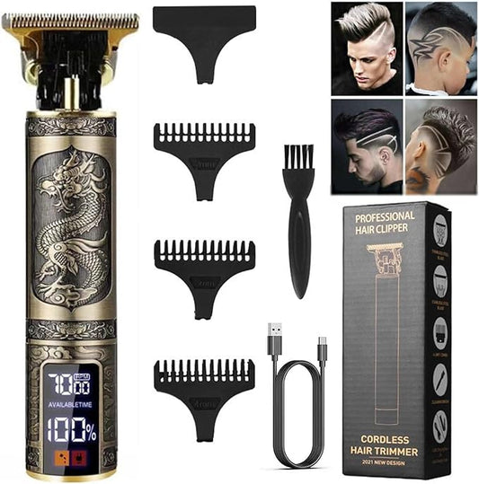 Professional Hair Clippers for Men Cordless, T-Blade & Copper Motor, Rechargeable Beard Trimmer with 3 Guards for Barber-Level Haircut & Trimming