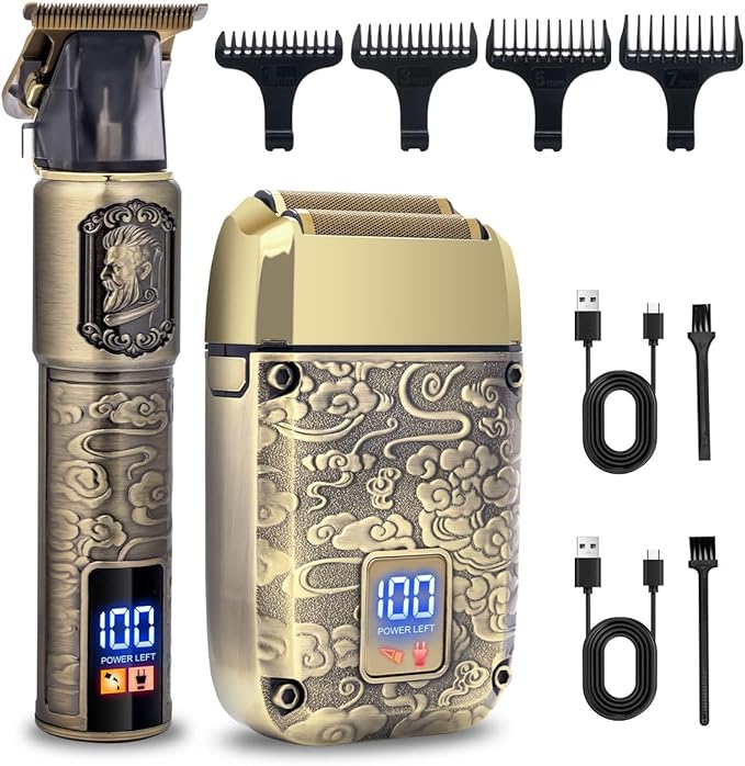 Hatteker Foil Shaver, Head Shaver Kit Beard Trimmer for Men Grooming Shaving Kit, Hair Trimmer, Cordless Head Shavers for Bald Foil Shavers Gifts for Him