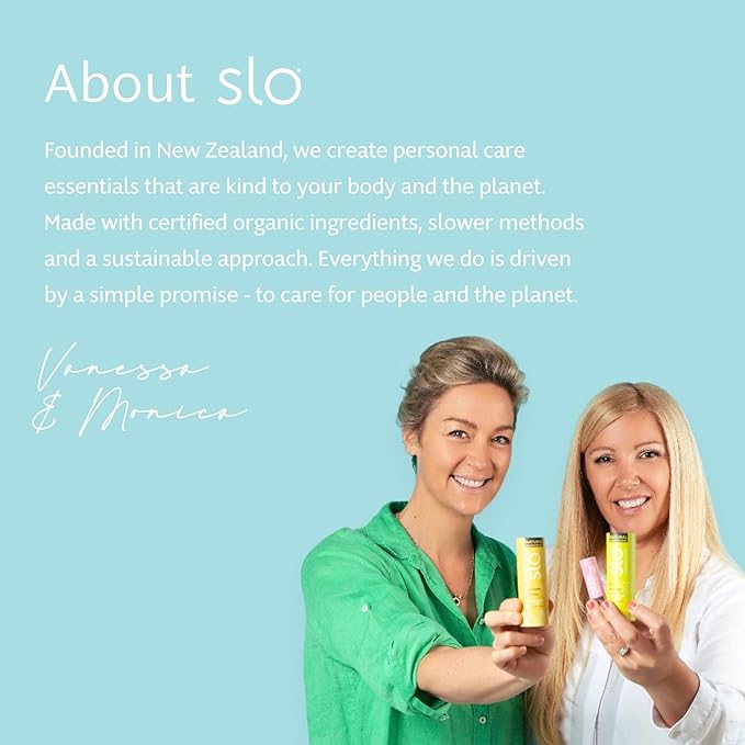 Slo Natural Moisturizing Stick | Body Balm with Organic Ingredients | Hydrating Nourishing | Coconut, Cocoa Butter & Antioxidants | Travel-Friendly | Rose Vanilla & Lime Coconut | 2set (2x2.1oz/60g)