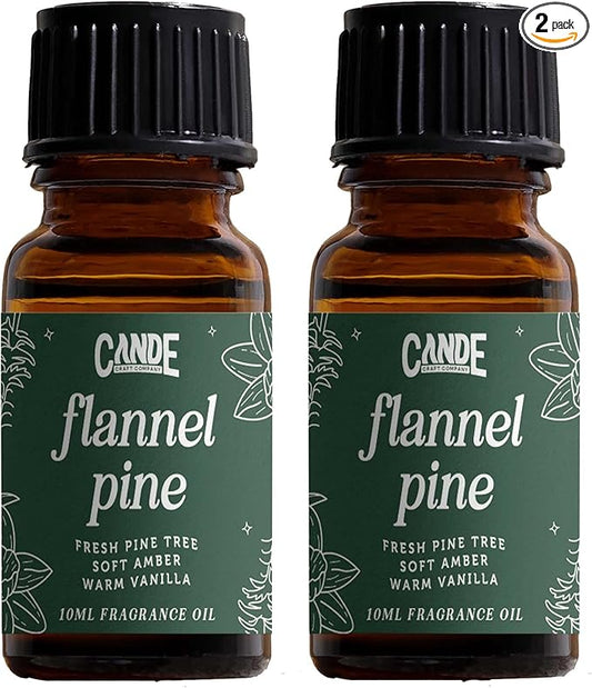 CANDECraftCo Premium Fragrance Oil – Diffuser Oils Fragrances Scented for Home, Candle Soap Making Supplies, Aromatherapy Blends for House (0.34 Fl Oz) (2-Pack, Flannel Pine)