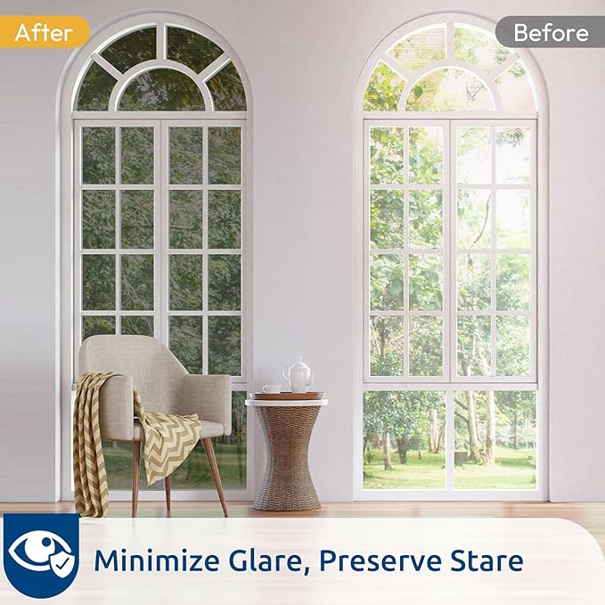 rabbitgoo Window Privacy Film One Way Window Tint for Home, Removable Reflective Heat Sun Blocking Anti UV Glass Door Covering, Mirror Tinting Film House Office, 23.6 in X 16.4 Feet, Black Silver