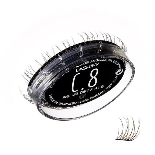 Lashify Curl 8mm Gossamer Eyelash Extensions Refill, Ash Color, DIY False Lashes for a Natural Look