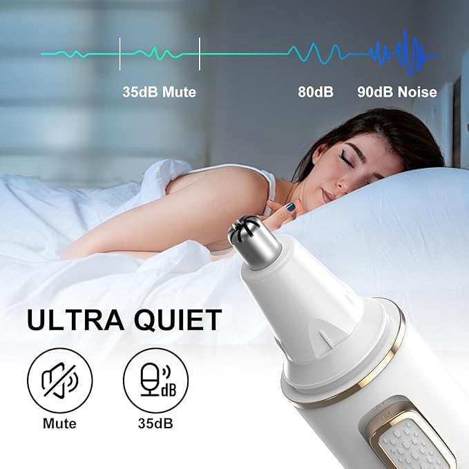 Nose Hair Trimmers for Women Men，Rechargeable Hair Trimmer 2 in 1 Painless Multifunctional Ear and Nose Hair Trimmer with IPX7 Waterproof Dual Edge Blades (White)