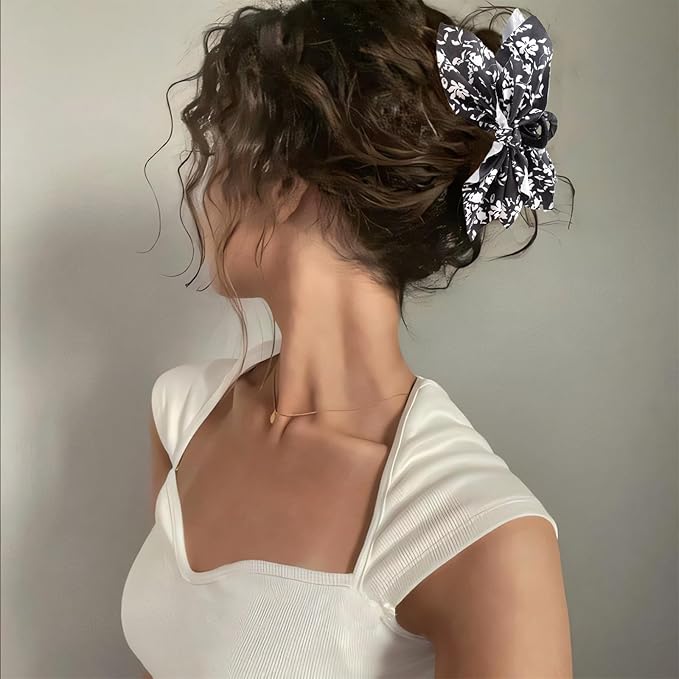 Bow Claw Clips Bow Hair Clips Black 2PCS Big Hair Bows for Women Butterfly Styling Large Hair Clips for Thick Hair for Girls Hair Accessories for Teen