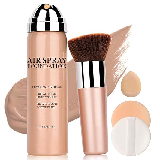 Airbrush Foundation Makeup Spray Full Coverage Foundation for Mature Skin,Long-lasting Airbrush Flawless Setting Spray,Waterproof Foundation for Smooth Radiant Skin (07 Medium)