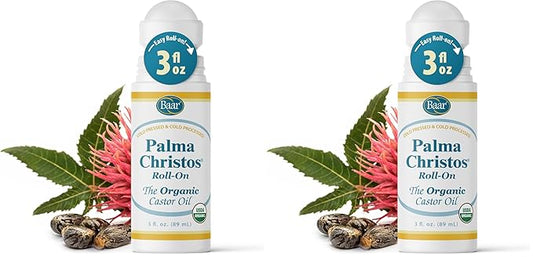Baar Palma Christos Roll-On, Organic Castor Oil 3 oz (Pack of 2)
