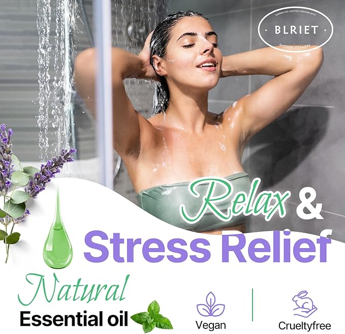 Shower Steamers Aromatherapy BLRIET 8 Pack Gifts for Women Stocking Stuffers Birthday Christmas White Elephant Gifts for Adults Her Mom Him Home Spa Gym Natural Essential Oil Travel Essentials